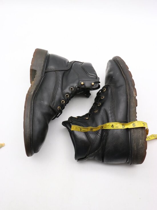 Red Wing 607  Men\'s Size 10.5 D SuperSoles Black Leather Work Boots USA Biker